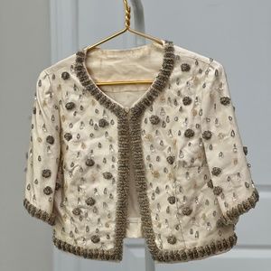 Vintage 60s cropped sleeve satin jacket bolero